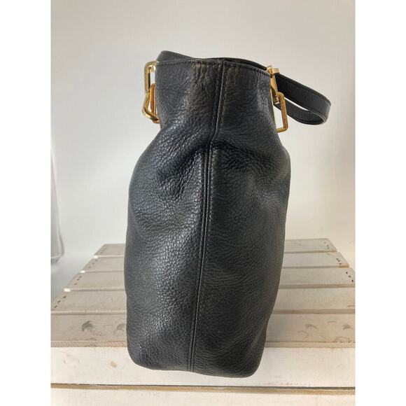 MICHAEL KORS, LARGE BLACK PEBBLED LEATHER SHOULDER BAG - Picture 3 of 16